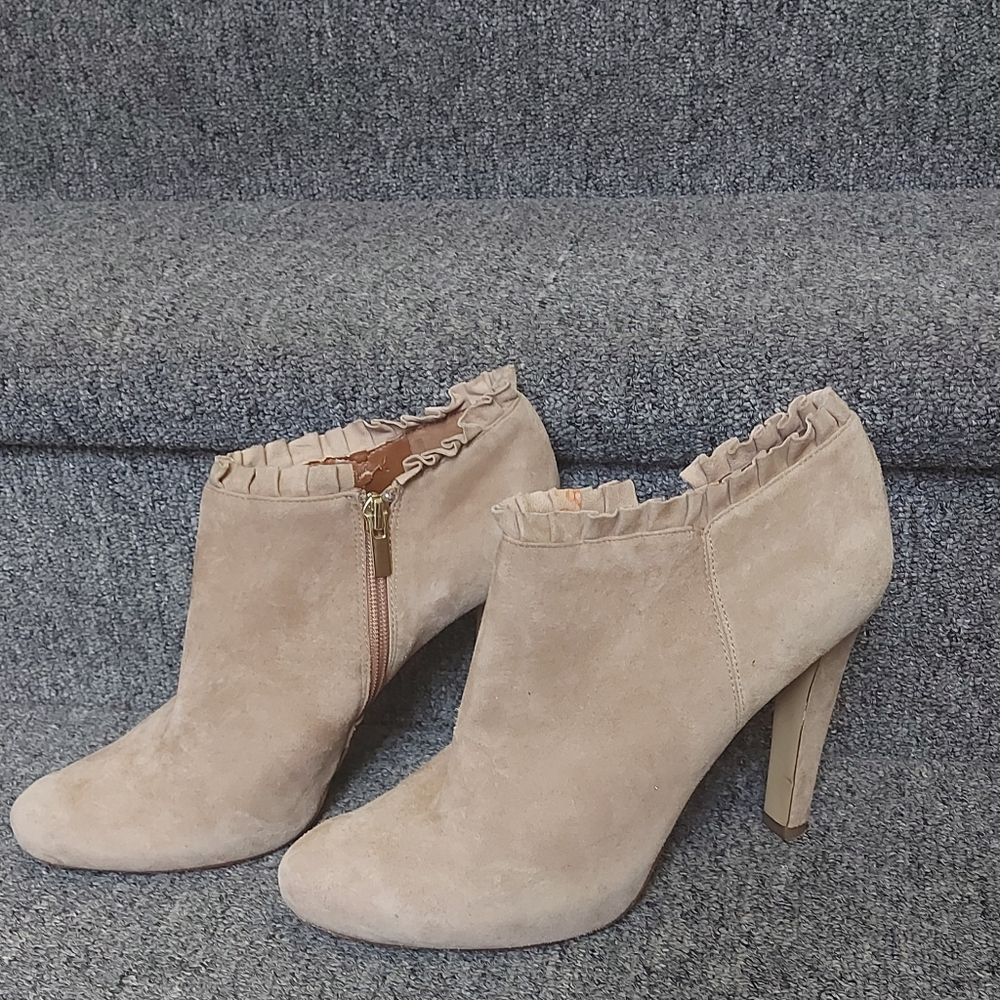 Elegant Tan High Heel Ankle Boots